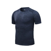 Men's Quick Dry Compression Running T-Shirts designed for fitness and soccer, made from breathable, moisture-wicking fabric for optimal comfort and performance during intense activities.