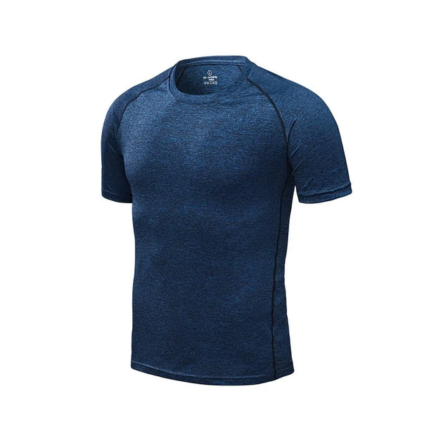 Men's Quick Dry Compression Running T-Shirts designed for fitness and soccer, made from breathable, moisture-wicking fabric for optimal comfort and performance during intense activities.