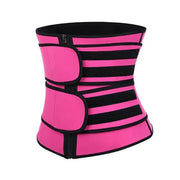 Slimming Fitness Belt with adjustable straps, designed to provide waist support, enhance sweat production, and aid in trimming and toning the abdominal area during workouts.