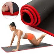 Yoga Mat Extra Thick with enhanced cushioning and non-slip surface, designed for optimal comfort and stability during yoga and fitness exercises.