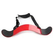 Fitness Bodybuilding Arm Blaster with padded neck strap, designed to isolate and support arms during bicep curls, promoting proper form and maximizing muscle gains.