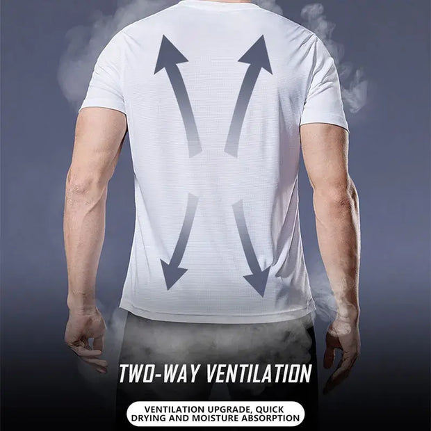 Gym Quick-Drying Shirts made from premium polyester with moisture-wicking and quick-drying technology, providing a snug, flexible fit for optimal performance and comfort.