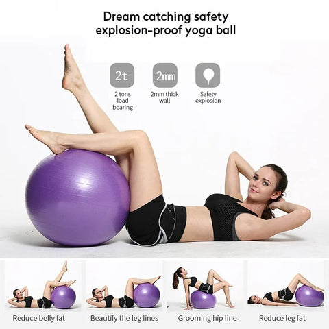 Balance Yoga Ball with anti-burst technology, ideal for enhancing core strength, flexibility, and stability during yoga and fitness exercises.