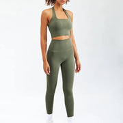 Breathable Sport Soft Yoga Set, including a top and leggings, crafted from high-quality, stretchy fabric for maximum comfort and flexibility during yoga and fitness sessions.