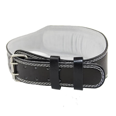 Wide Weightlifting Fitness Belt with reinforced support and adjustable buckle, designed to provide maximum lower back stability and support during heavy lifting exercises.