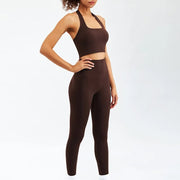 Breathable Sport Soft Yoga Set, including a top and leggings, crafted from high-quality, stretchy fabric for maximum comfort and flexibility during yoga and fitness sessions.