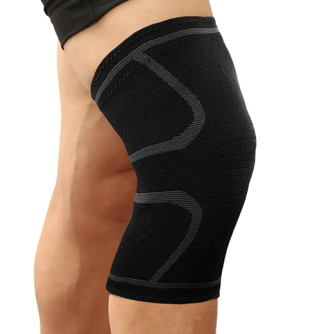 Fitness Running Knee Support Brace with adjustable straps and breathable fabric, designed to provide stability and reduce knee pain during running and high-impact activities.