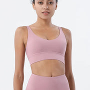 Women Tight Workout Sports Bra with high support and moisture-wicking fabric, designed for comfort and performance during intense workouts and fitness activities.