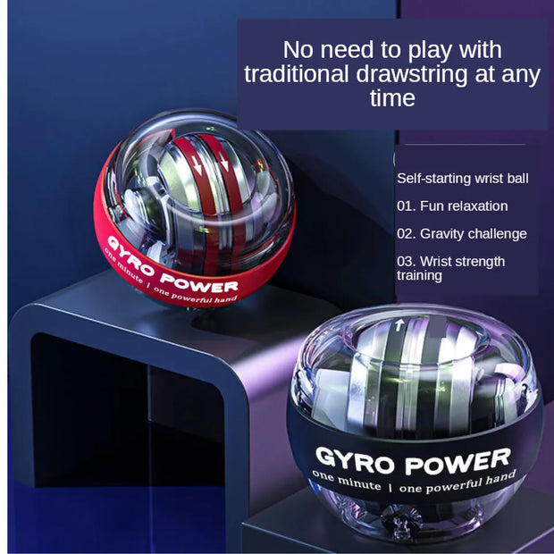 LED Powerball Gyroscopic Wrist Training Ball with built-in lights, designed to improve wrist strength, coordination, and dexterity through dynamic resistance.