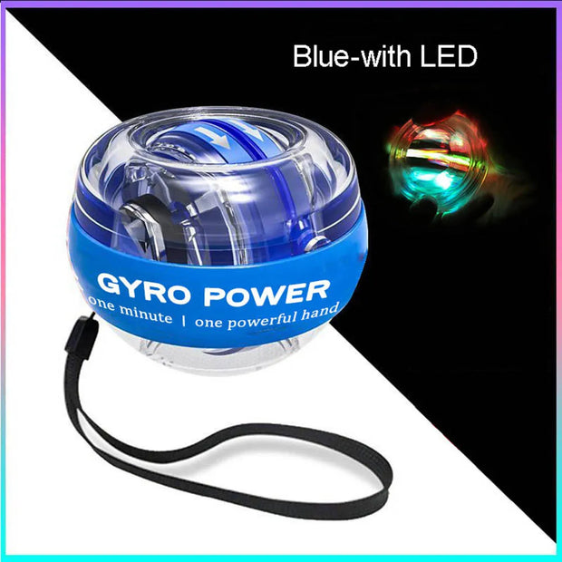 LED Powerball Gyroscopic Wrist Training Ball with built-in lights, designed to improve wrist strength, coordination, and dexterity through dynamic resistance.