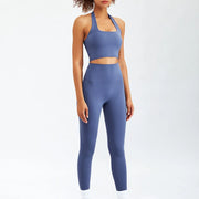 Breathable Sport Soft Yoga Set, including a top and leggings, crafted from high-quality, stretchy fabric for maximum comfort and flexibility during yoga and fitness sessions.