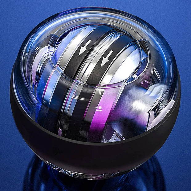 LED Powerball Gyroscopic Wrist Training Ball with built-in lights, designed to improve wrist strength, coordination, and dexterity through dynamic resistance.