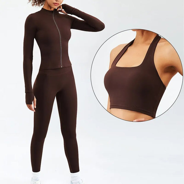 Breathable Sport Soft Yoga Set, including a top and leggings, crafted from high-quality, stretchy fabric for maximum comfort and flexibility during yoga and fitness sessions.