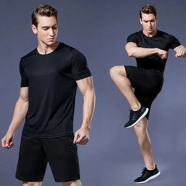 Gym Quick-Drying Shirts made from premium polyester with moisture-wicking and quick-drying technology, providing a snug, flexible fit for optimal performance and comfort.