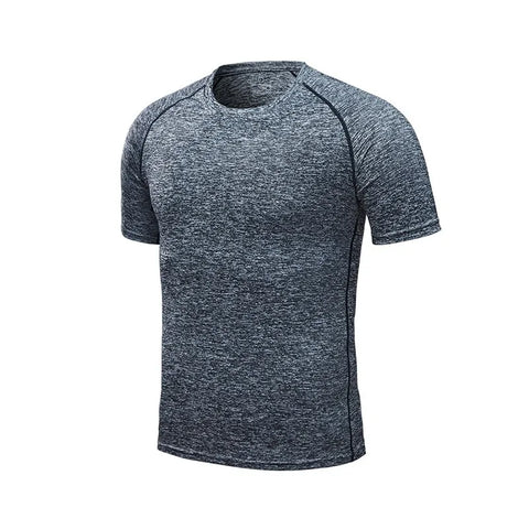 Men's Quick Dry Compression Running T-Shirts designed for fitness and soccer, made from breathable, moisture-wicking fabric for optimal comfort and performance during intense activities.