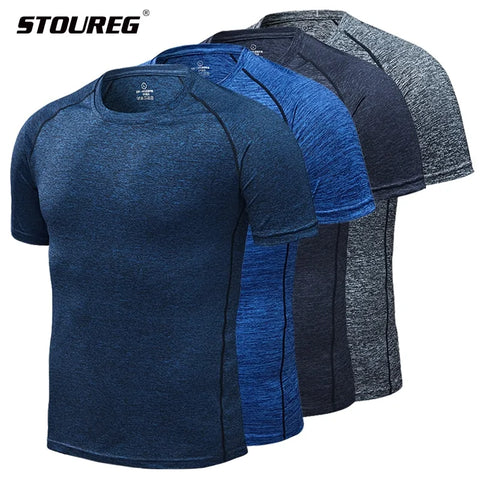 Men's Quick Dry Compression Running T-Shirts designed for fitness and soccer, made from breathable, moisture-wicking fabric for optimal comfort and performance during intense activities.