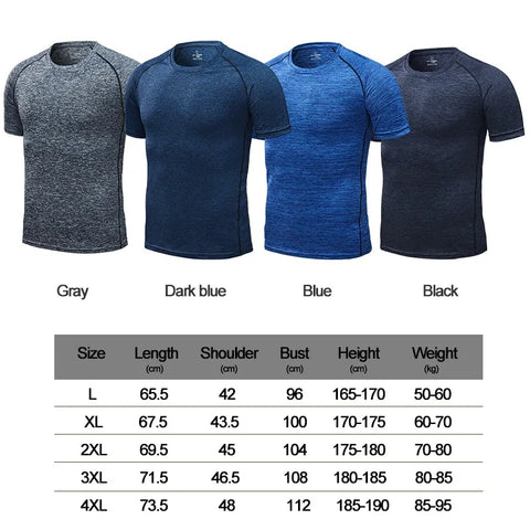 Men's Quick Dry Compression Running T-Shirts designed for fitness and soccer, made from breathable, moisture-wicking fabric for optimal comfort and performance during intense activities.