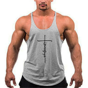 Brand Gym Stringer Tank Top for Men, ideal for bodybuilding, featuring lightweight, breathable fabric and a stylish design for optimal comfort and performance during workouts.