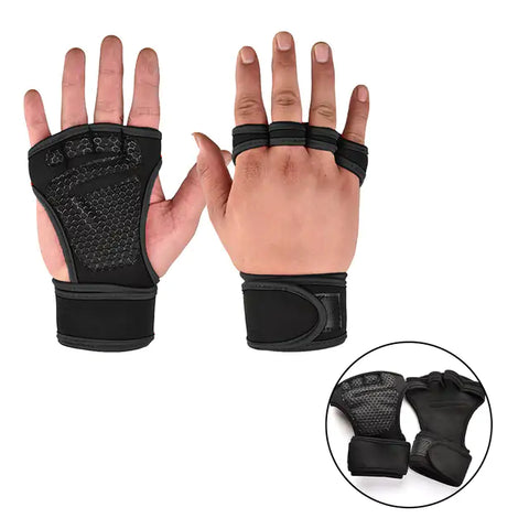 Weightlifting Training Gloves with padded palms and adjustable wrist straps, designed to enhance grip, protect hands, and provide support during intense workouts.