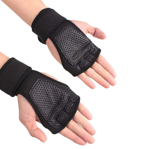 Weightlifting Training Gloves with padded palms and adjustable wrist straps, designed to enhance grip, protect hands, and provide support during intense workouts.