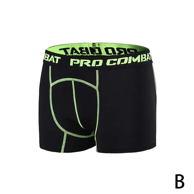 Men's Fitness Elastic Shorts made from breathable, sweat-absorbent fabric with a high-waist design for optimal support and comfort during intense workouts.