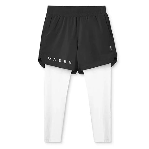 Men's Gym Running Compression 2-in-1 Shorts with built-in compression layer and outer layer, providing support, comfort, and flexibility for running and workouts.