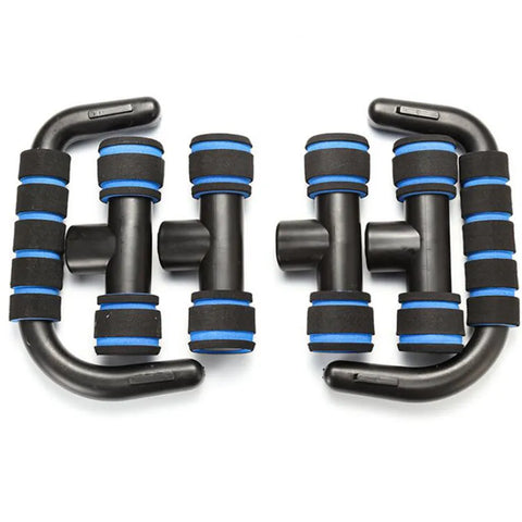 Push Up Bars with ergonomic handles and non-slip base, designed to enhance upper body workouts by providing stability and reducing wrist strain during push-ups.