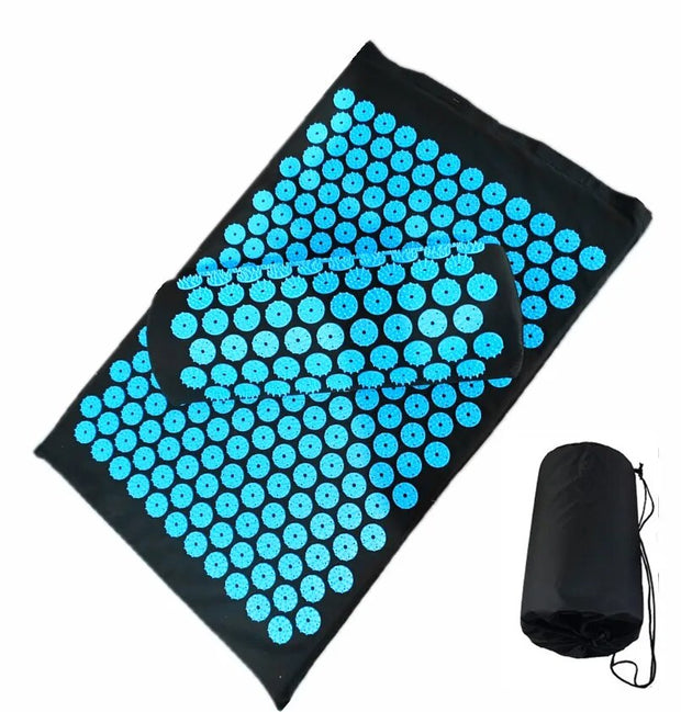 Acupressure Stress Relief Yoga Mat with precision-engineered acupressure points, designed to enhance relaxation, reduce stress, and improve overall well-being during yoga practice.