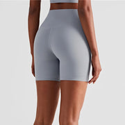 Women Sports High Waist Shorts with breathable, stretchy fabric and a high-waist design for optimal comfort and support during workouts and athletic activities.