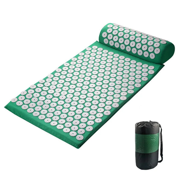 Acupressure Stress Relief Yoga Mat with precision-engineered acupressure points, designed to enhance relaxation, reduce stress, and improve overall well-being during yoga practice.