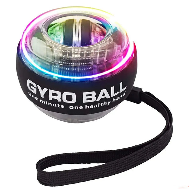 LED Powerball Gyroscopic Wrist Training Ball with built-in lights, designed to improve wrist strength, coordination, and dexterity through dynamic resistance.