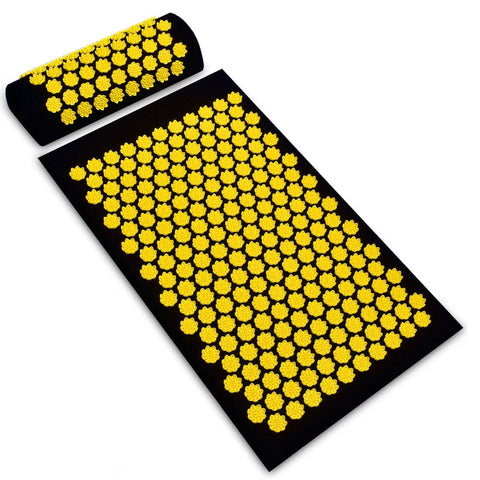 Acupressure Stress Relief Yoga Mat with precision-engineered acupressure points, designed to enhance relaxation, reduce stress, and improve overall well-being during yoga practice.