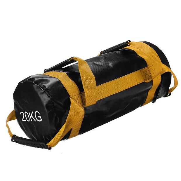 Fitness Weight Lifting Sandbag with multiple handles and adjustable weight capacity, designed for versatile strength training and functional fitness workouts.