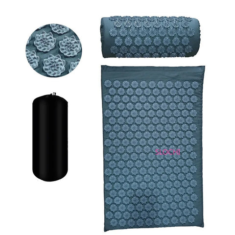 Acupressure Stress Relief Yoga Mat with precision-engineered acupressure points, designed to enhance relaxation, reduce stress, and improve overall well-being during yoga practice.