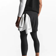 Men's Gym Running Compression 2-in-1 Shorts with built-in compression layer and outer layer, providing support, comfort, and flexibility for running and workouts.