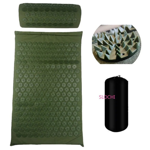 Acupressure Stress Relief Yoga Mat with precision-engineered acupressure points, designed to enhance relaxation, reduce stress, and improve overall well-being during yoga practice.