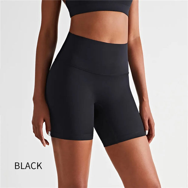 Women Sports High Waist Shorts with breathable, stretchy fabric and a high-waist design for optimal comfort and support during workouts and athletic activities.