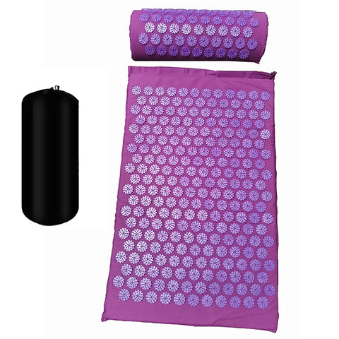 Acupressure Stress Relief Yoga Mat with precision-engineered acupressure points, designed to enhance relaxation, reduce stress, and improve overall well-being during yoga practice.