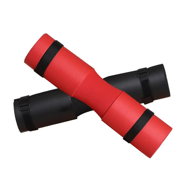 Weight Lifting Foam Barbell Pad Cover with high-density foam padding and secure Velcro straps, designed for shoulder and neck protection during squats and weightlifting exercises.