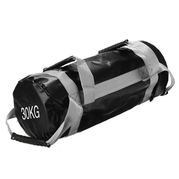 Fitness Weight Lifting Sandbag with multiple handles and adjustable weight capacity, designed for versatile strength training and functional fitness workouts.