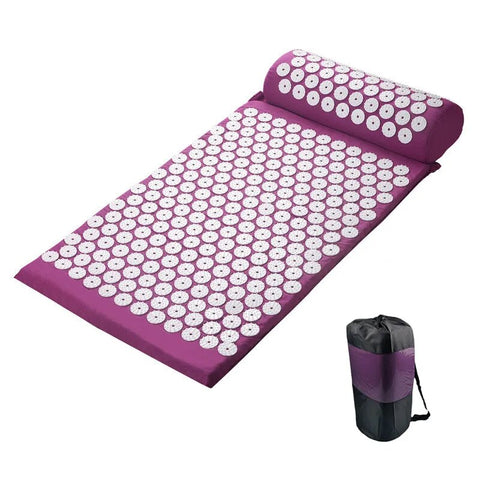 Acupressure Stress Relief Yoga Mat with precision-engineered acupressure points, designed to enhance relaxation, reduce stress, and improve overall well-being during yoga practice.