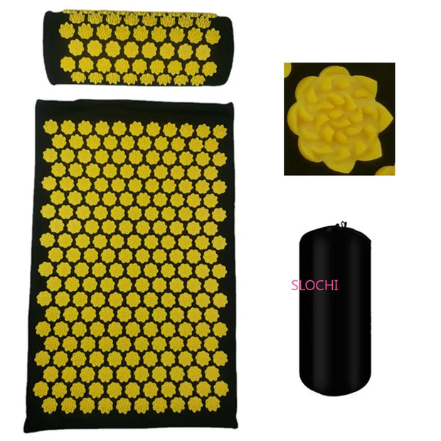 Acupressure Stress Relief Yoga Mat with precision-engineered acupressure points, designed to enhance relaxation, reduce stress, and improve overall well-being during yoga practice.