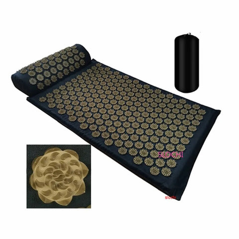 Acupressure Stress Relief Yoga Mat with precision-engineered acupressure points, designed to enhance relaxation, reduce stress, and improve overall well-being during yoga practice.