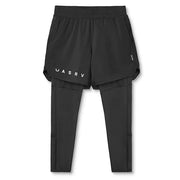 Men's Gym Running Compression 2-in-1 Shorts with built-in compression layer and outer layer, providing support, comfort, and flexibility for running and workouts.