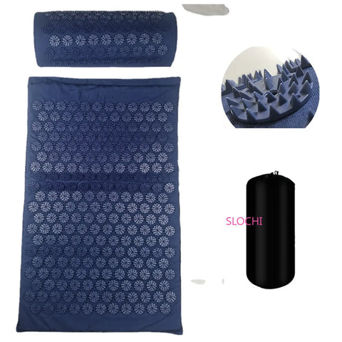 Acupressure Stress Relief Yoga Mat with precision-engineered acupressure points, designed to enhance relaxation, reduce stress, and improve overall well-being during yoga practice.