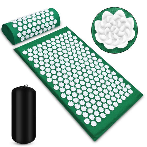 Acupressure Stress Relief Yoga Mat with precision-engineered acupressure points, designed to enhance relaxation, reduce stress, and improve overall well-being during yoga practice.