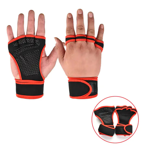 Weightlifting Training Gloves with padded palms and adjustable wrist straps, designed to enhance grip, protect hands, and provide support during intense workouts.