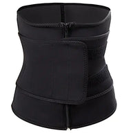 Slimming Fitness Belt with adjustable straps, designed to provide waist support, enhance sweat production, and aid in trimming and toning the abdominal area during workouts.