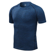 Men's Quick Dry Compression Running T-Shirts designed for fitness and soccer, made from breathable, moisture-wicking fabric for optimal comfort and performance during intense activities.