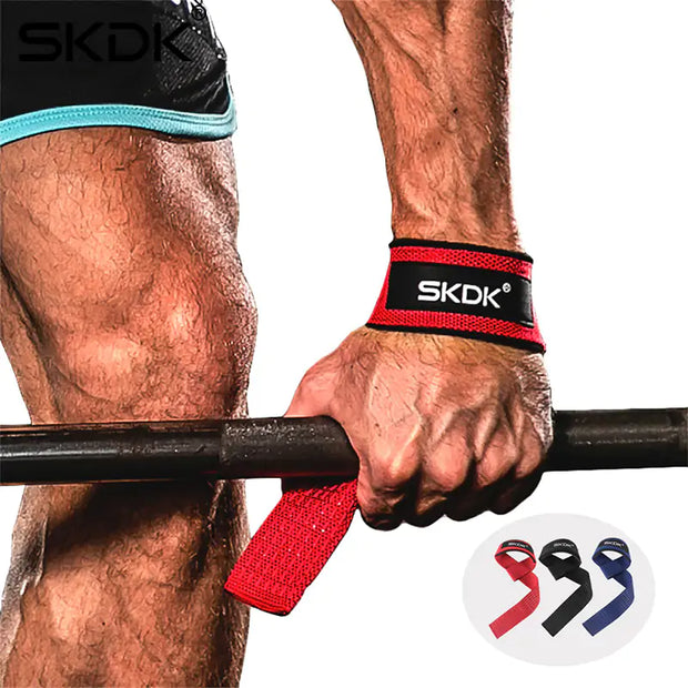 Gym Wrist Straps made from Neoprene and Sponge with durable polyester/cotton ribbon, providing secure and comfortable wrist support for weightlifting and intense workouts.